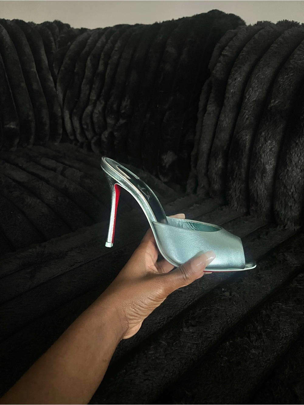 Christian Louboutin Metallic Mules